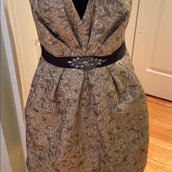 Aidan Mattox Gold Dress-Size 6 - Picture 3 of 5